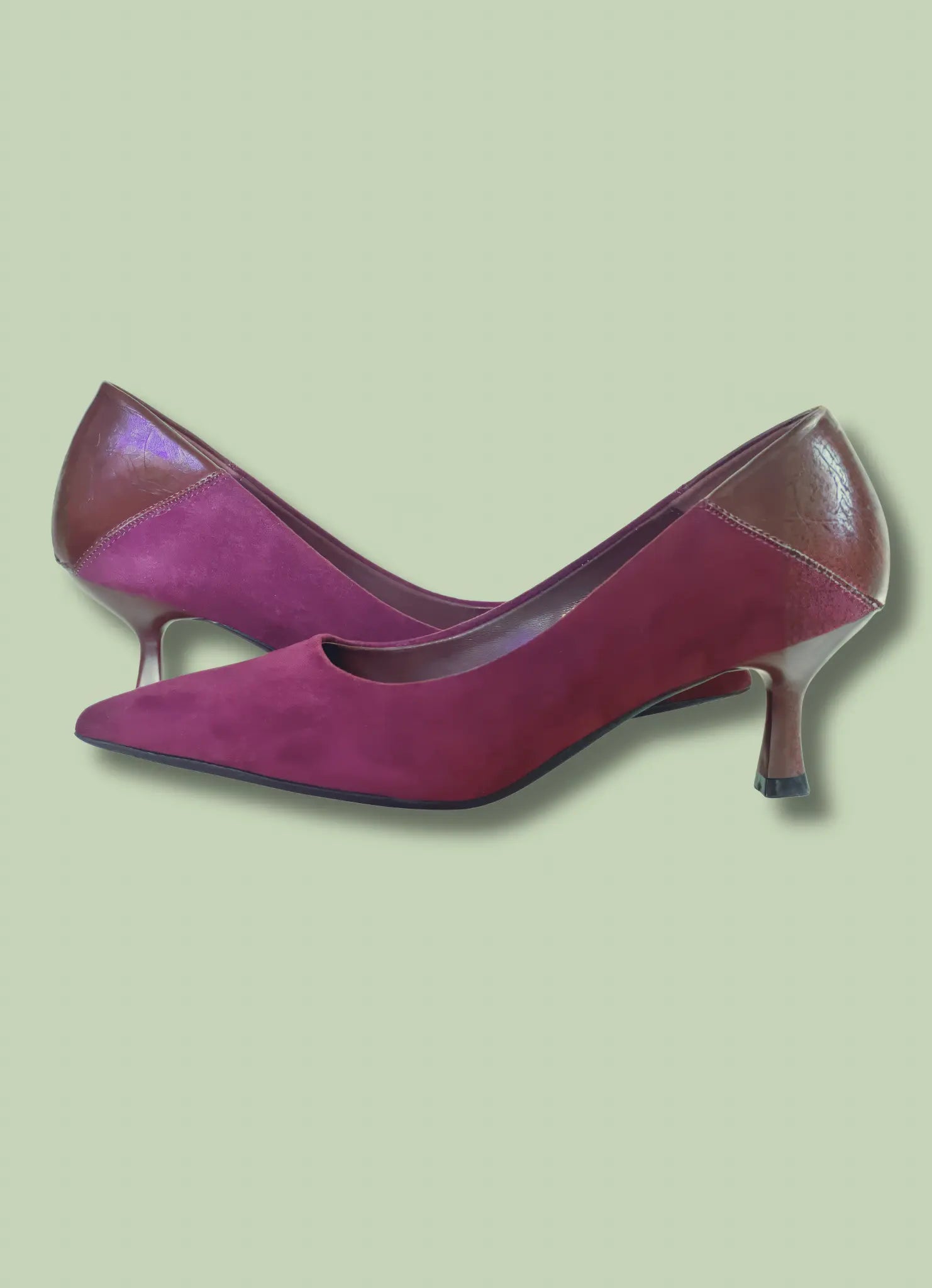 Purple vegan cotton suede shoe with breathable lining and recycled rubber outsole promoting Cotton Cloud Comfort