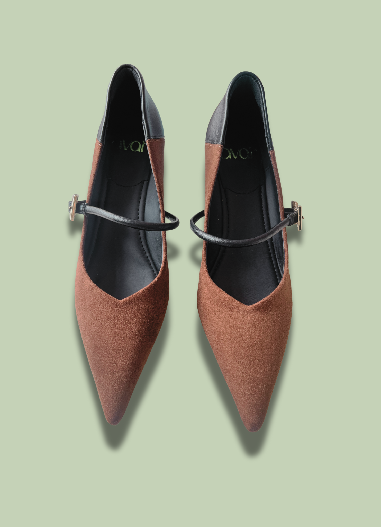 Grace Weave Pumps in chocolate brown cotton suede leather with 6 cm heel, vegan, regular fit, true to size.